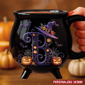 Personalized Ceramic Cauldron Coffee Mug - Halloween Witchy Gifts For Besties, Sisters, BFF, Family, Yourself - Brew And Boo