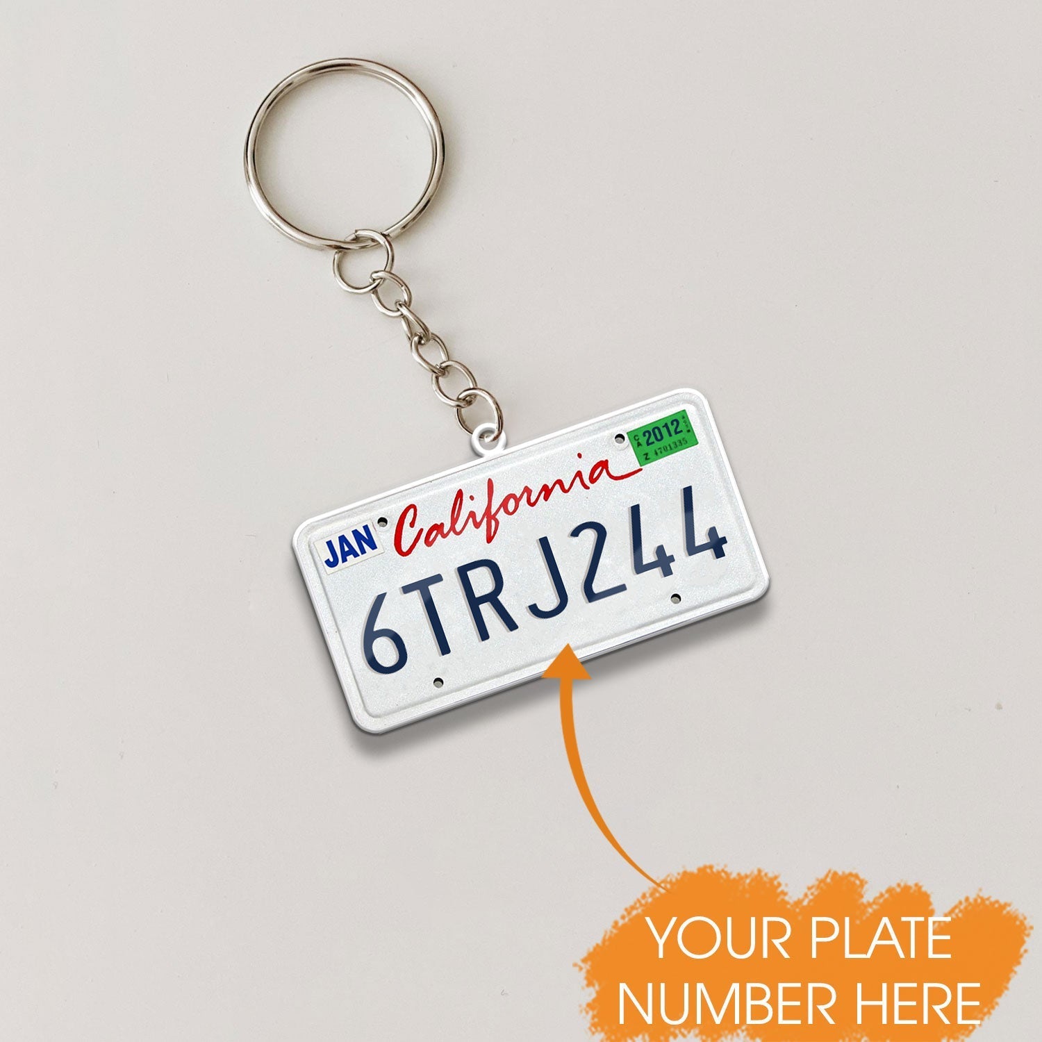 California License Plate Personalized Acrylic Keychain