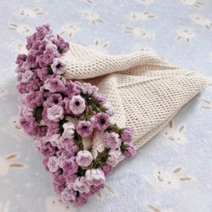 Hand-Knitted Rose Blanket DIY Kit & Ready-Made Gift for Mother's Day Valentine's Day