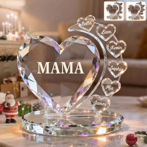 Best Mom Ever - Personalized Custom Heart-Shaped Crystal Acrylic Plaque