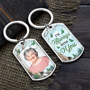 Custom Photo My Hero My Heart - Memorial Personalized Custom Keychain - Sympathy Gift For Family Members