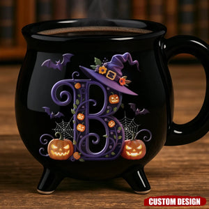 Personalized Ceramic Cauldron Coffee Mug - Halloween Witchy Gifts For Besties, Sisters, BFF, Family, Yourself - Brew And Boo