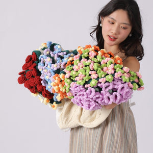 Hand-Knitted Daisy Blanket Bouquet Blanket Ready-Made Hand-Woven Flower Blanket, Gift For Mother And Girlfriend