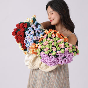 Hand-Knitted Daisy Blanket Bouquet Blanket Ready-Made Hand-Woven Flower Blanket, Gift For Mother And Girlfriend