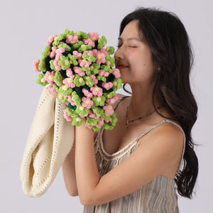 Hand-Knitted Daisy Blanket Bouquet Blanket Ready-Made Hand-Woven Flower Blanket, Gift For Mother And Girlfriend