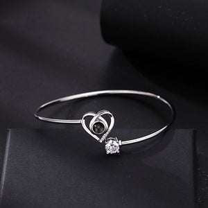 Custom Projection Bracelet Personalized Photo Bracelet Heart Jewelry Gift for Her