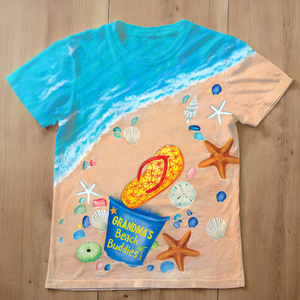 Grandma's Beach Buddies Summer Flip Flop Personalized 3D T-shirts