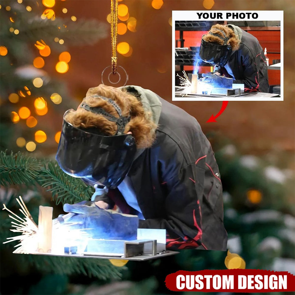 Personalized welder People Photo Christmas Ornament