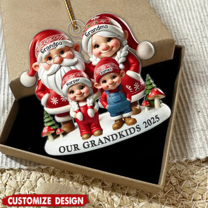 Grandma Grandpa And Grandkids Christmas Personalized Acrylic Ornament