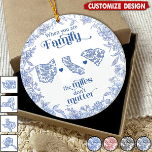 A Gift of Togetherness for Long Distance Family, Friends, or Sisters-Personalized Family Ornament