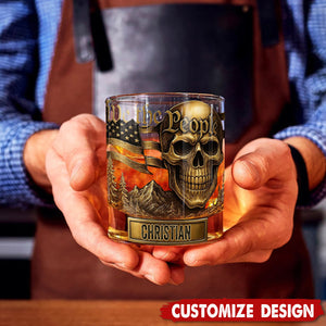 We the People - Personalized Skull Whiskey Glass