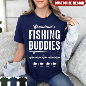 Personalized Unisex T-Shirt - Fishing Buddies Gift For Parent And Grandparent