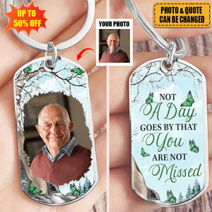 Custom Photo My Hero My Heart - Memorial Personalized Custom Keychain - Sympathy Gift For Family Members