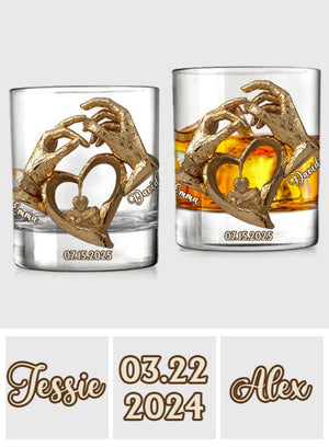 Anniversary Gift For Him/ Her - Personalized Couple Whiskey Glass