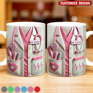 Medical Appreciation Design With Stethoscope - Personalized Coffee Mug - Gift For Medical Professionals
