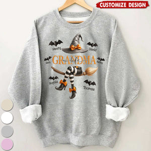 Grandma Life Witch 3D Effect Personalized Halloween Sweatshirt