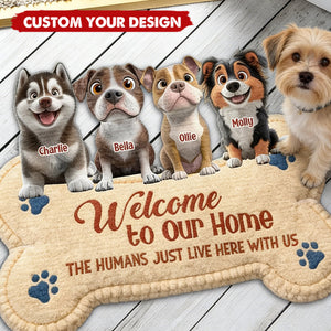 The Humans Live With Lovely Dogs - Personalized Custom Doormat