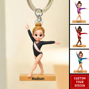 Gymnastic Girl - Personalized Acrylic Keychain - Gift For Daughter Granddaughter