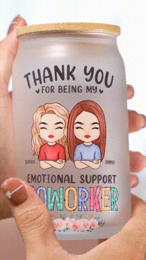 Thanks For Being My Unpaid Therapist - Personalized Glass Cup, Iced Coffee Cup - Gift For Best Friends, Sisters