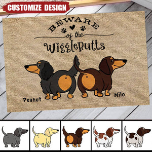 Welcome Wiggle Butt Club Dachshund Dog Personalized Doormat