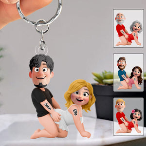 Naughty Personalized Couple Keychain - Gifts For Couple