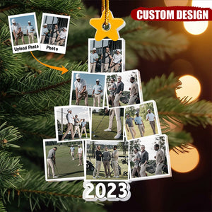 Photo Family-Couple-Pet Tree Christmas - Personalized Acrylic Photo Ornament