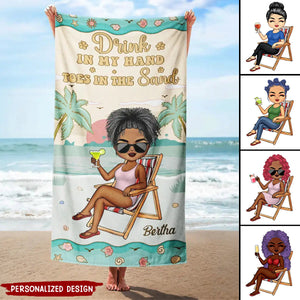 Just A Girl Who Loves Beaches Pastel Floral - Personalized Beach Towel