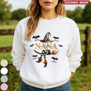Grandma Life Witch 3D Effect Personalized Halloween Sweatshirt