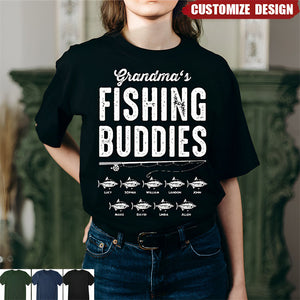 Personalized Unisex T-Shirt - Fishing Buddies Gift For Parent And Grandparent