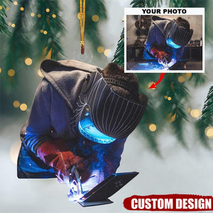 Personalized welder People Photo Christmas Ornament