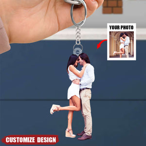 Personalized Couple Upload Photo Acrylic Keychain