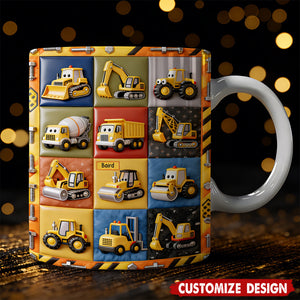 Construction Machines - Personalized Kid Mug