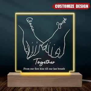 I Love You Forever & Always - Couple Personalized Acrylic LED Light