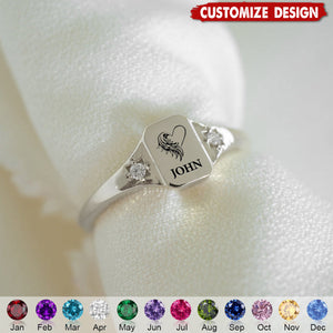 I Will Carry You With Me Until I See You Again - Personalized Memorial Birthstone Ring