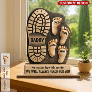 Your Footsteps Led Our Way - Family Personalized Shaped 2-Layered Wooden Plaque With Flat Stand