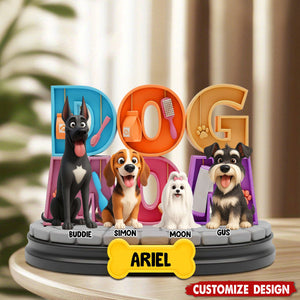 Adorable Dog Mom Dog Dad Acrylic Plaque - Personalized Gifts For Dog Lovers