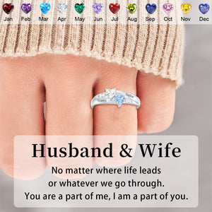 For My Love-Double Heart Gemstone Ring