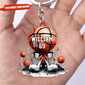 This Is My Basketball And Sneakers Personalized Acrylic Keychain, Gift For Basketball Lovers