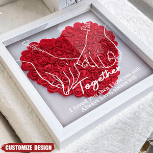 I Love You Forever & Always - Personalized Couple Flower Shadow Box