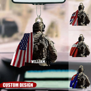 Personalized Veteran Car Hanging Acrylic Ornament