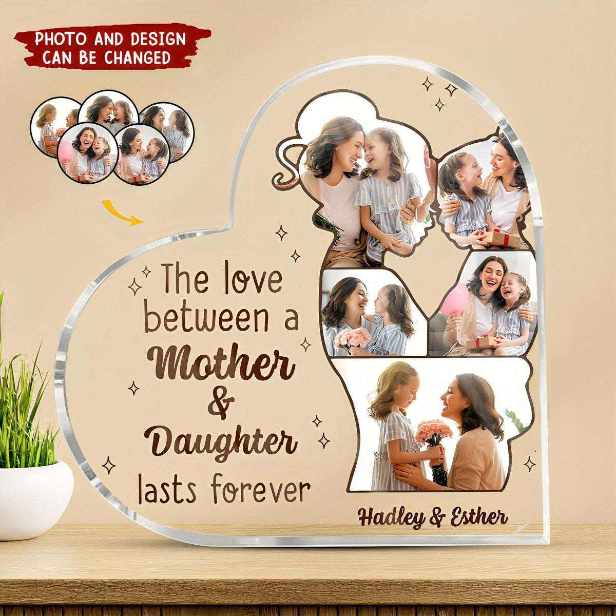 The Love Between A Mother & Kids - Personalized Plaque - Gift For Mom, Grandma