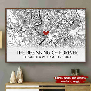 Where It All Began - Personalized Horizontal Poster - Gift For Couple