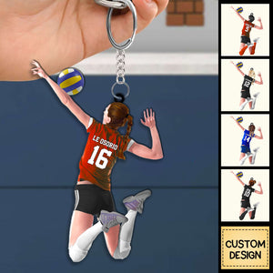 Personalized Volleyball Acrylic Keychain, Gift For Volleyball Players