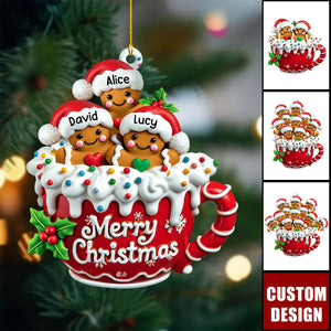 Merry Christmas - Personalized Gingerbread Christmas Ornament, Gift For Family