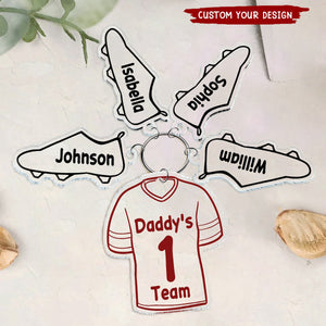 Daddy's Team - Gift For Father, Dad - Personalized Acrylic Tag Keychain