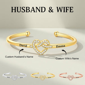 Love Knot Bracelet-Personalized Copule Bracelet-Gift For Lover