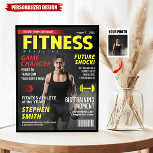 Custom Fitness Magazine Cover Poster, Gift For Fitness Lover