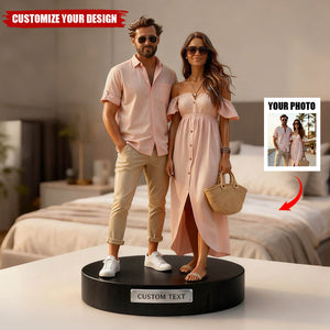 Personalized couple photo wax figure style Custom Shaped Plaque