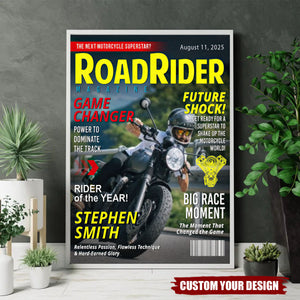 Personalized Motorcycle Magazine Cover Poster - Gift For Motorcycle Riders