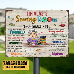 Personalized Sewing Metal Sign -Gift For Mom / Grandma- Mother's Day Gift
